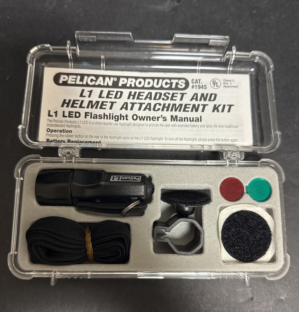 Pelican Cat# 1945 L1 Flashlight And Helmet Attachment System LED Tested